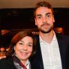 Carole Amiel et son fils Valentin Montand (Livi) - Générale du spectacle "Ivo Livi ou Le destin d'Yves Montand" au théâtre de la Gaîté-Montparnasse à Paris, France, le 11 octobre 2016. © Coadic Guirec/Bestimage