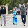 Jennifer Garner et Ben Affleck emmènent leurs enfants Violet, Seraphina et Samuel à l'église à Pacific Palisades, le 24 avril 2016