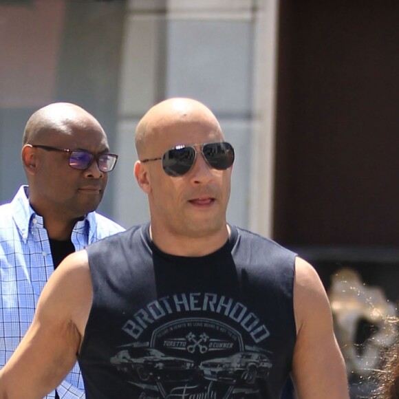 Exclusif - Vin Diesel fait du shopping avec ses enfants Hania et Vincent Sinclair à Beverly Hills, le 22 août 2016