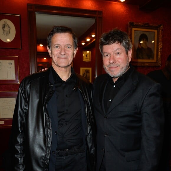 Francis Huster et Régis Laspalès - Générale de la pièce "À droite, à gauche" au Théâtre des Variétés à Paris le 12 octobre 2016. © Coadic Guirec/Bestimage