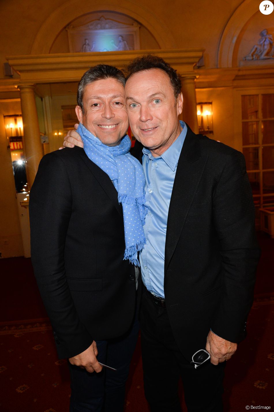 Jacques Sanchez Et Julien Lepers Générale De La Pièce à Droite à Gauche Au Théâtre Des Variétés à Paris Le 12 Octobre 2016 Coadic Guirec Bestimage Purepeople