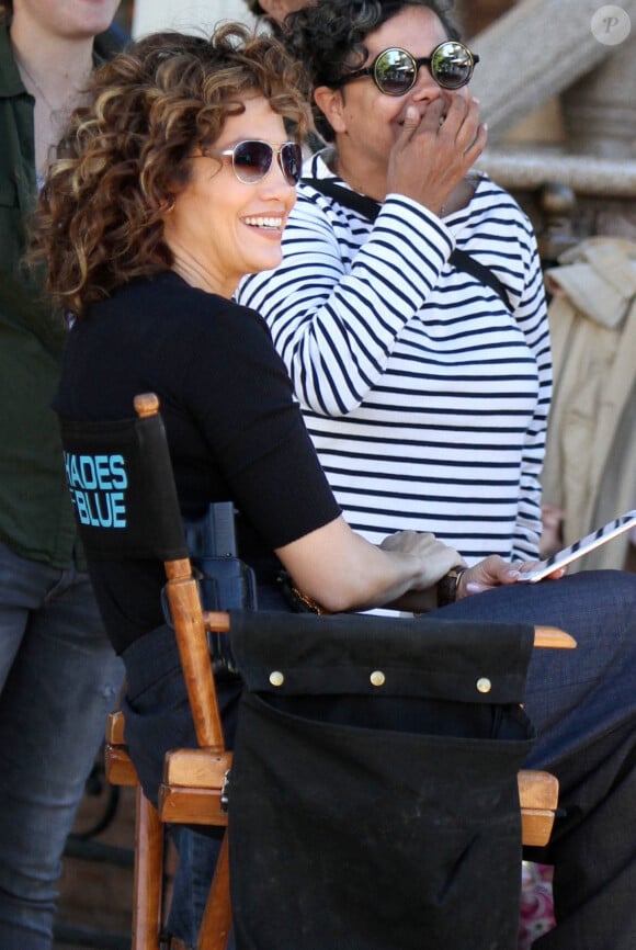 Jennifer Lopez sur le tournage de "Shades of Blue" à New York, le 15 septembre 2016.