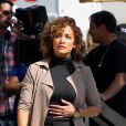 Jennifer Lopez sur le tournage de la série 'Shades Of Blue' dans le quartier de Brooklyn à New York le 6 octobre 2016.