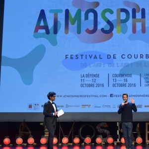 Sébastien Folin et Pierre Niney - Ouverture du Festival Atmosphères de Courbevoie le 13 octobre 2016. © Giancarlo Gorassini/Bestimage