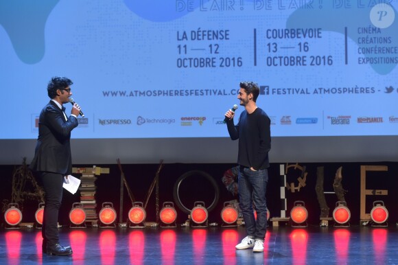 Sébastien Folin et Pierre Niney - Ouverture du Festival Atmosphères de Courbevoie le 13 octobre 2016. © Giancarlo Gorassini/Bestimage