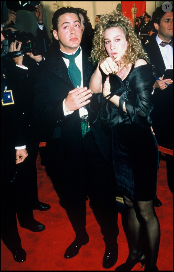 Robert Downey et Sarah Jessica Parker à la cérémonie des Oscars en 1989