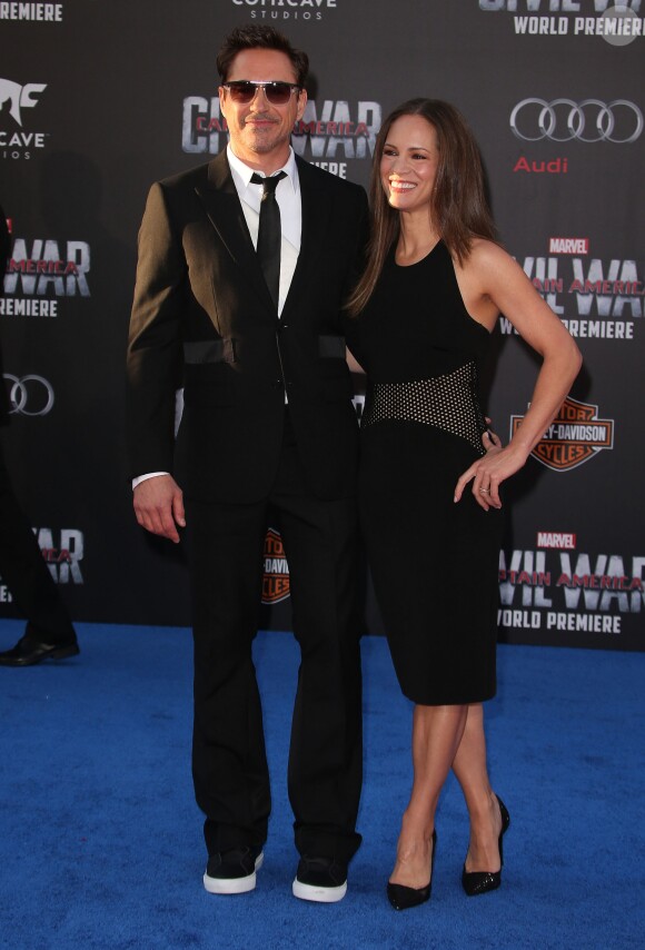 Robert Downey Jr. et sa femme Susan Downey à la première mondiale de "Captain America : Civil War" au Théâtre Dolby de Los Angeles le 12 avril 2016. © Sammi/AdMedia via ZUMA Wire / Bestimage