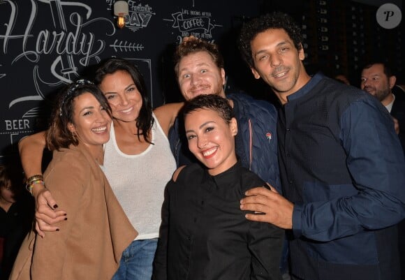 Exclusif - Karima et Hédia Charni, Sandra de Matteis, Tomer Sisley - Soirée de lancement du restaurant "Hardy" le 18 octobre 2016.
