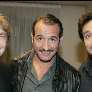 Didier Gustin, Jean Dujardin et Bruno Salomone à Paris en novembre 2005.