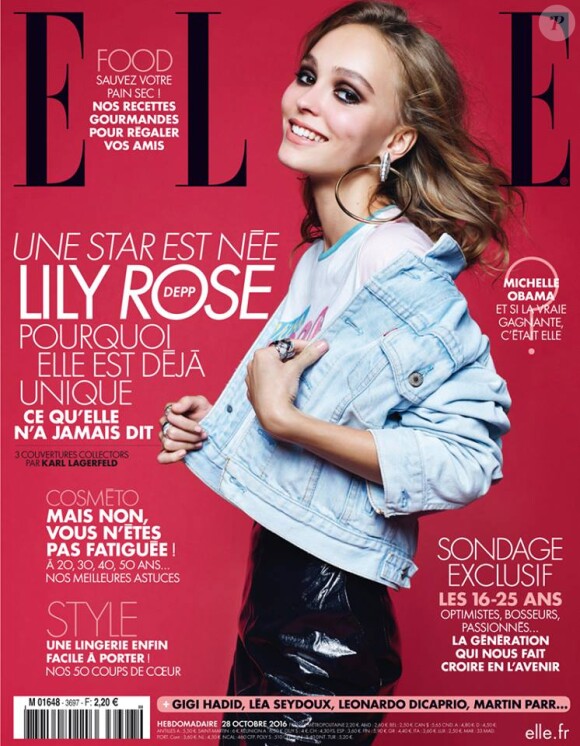 Une des trois couvertures du magazine ELLE avec Lily-Rose Depp.