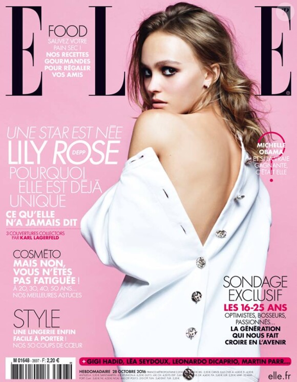 Une des trois couvertures du magazine ELLE avec Lily-Rose Depp.