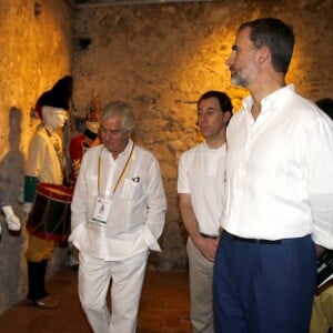Le roi Felipe VI d'Espagne à Carthagène des Indes en Colombie le 28 octobre 2016