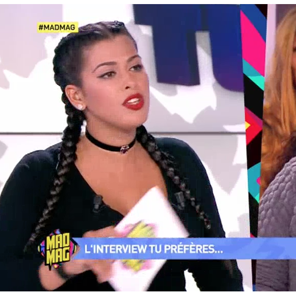 Jaja très bien payé par Ayem pour la coiffer ? Le duo fait des confidences dans le "Mad Mag" sur NRJ12. Le 28 octobre 2016.