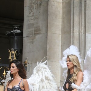 Tournage de la nouvelle campagne de la marque de lingerie "Victoria's Secret" réalisée par Michael Bay avec Alessandra Ambrosio, Lily Aldridge et Martha Hunt à l'Opéra Garnier. Paris le 20 août 2016.