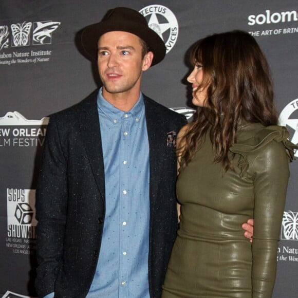 Jessica Biel et son mari Justin Timberlake à la première de 'The Book of Love' à La Nouvelle Orléans, le 15 octobre 2016