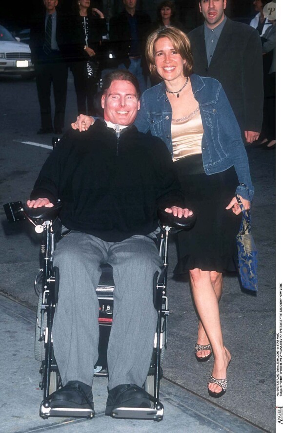 Christopher Reeve et sa femme Dana à New York en 2000