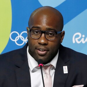 Teddy Riner - Le président François Hollande préside la conférence de presse pour la candidature de Paris aux JO 2024 lors des Jeux Olympiques de Rio de Janeiro le 5 août 2016. © Jack Guez / Pool / Bestimage