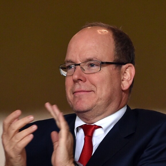 Le Prince Albert II de Monaco au Stade Louis-II lors de la victoire en Ligue des Champions de l'AS Monaco contre le CSKA Moscou (3-0), le 2 novembre 2016. L'ASM a remporté la rencontre 3 à 0. © Bruno Bebert/Bestimage