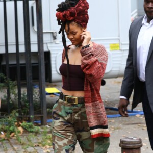 Rihanna sur le tournage de 'Ocean's 8' à New York, le 3 novembre 2016.