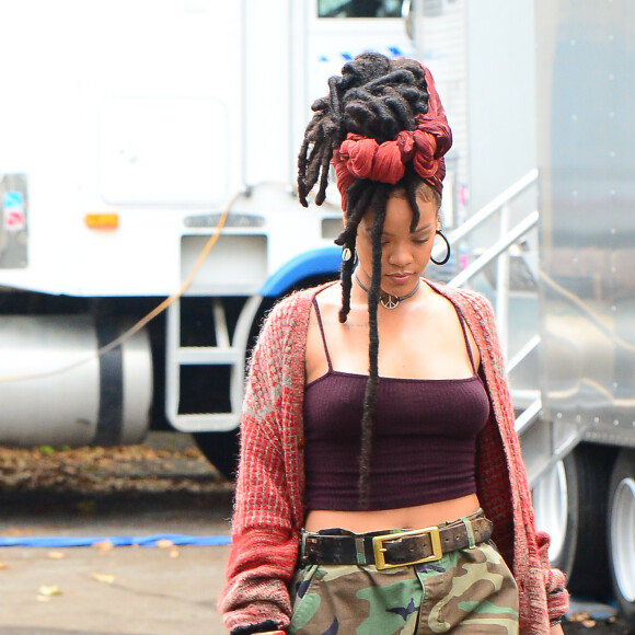 Rihanna sur le tournage de 'Ocean's 8' à New York, le 3 novembre 2016.