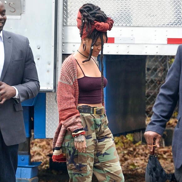 Rihanna sur le tournage de 'Ocean's 8' à New York, le 3 novembre 2016.