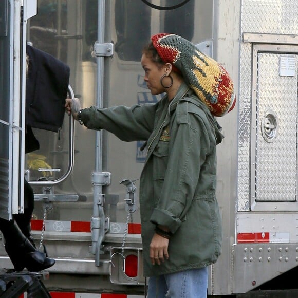 Rihanna sur le tournage de 'Ocean's 8' à New York, le 2 novembre 2016.