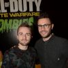 Squeezie, le youtubeur Cyprien Lov à la soirée de lancement du jeux "Call of Duty : Infinite Warfare" à Paris le 3 novembre 2016. © Rachid Bellak