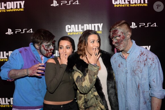 Hedia et Karima Charni à la soirée de lancement du jeux "Call of Duty : Infinite Warfare" à Paris le 3 novembre 2016. © Rachid Bellak