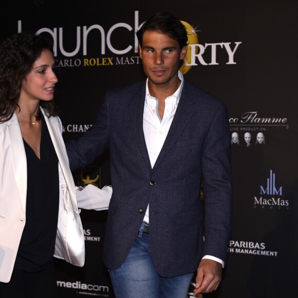 Rafael Nadal et sa compagne Xisca Perello assistent à la soirée donnée en marge du Monte Carlo Rolex Masters 2016 le 9 avril 2016.