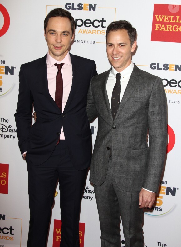 Jim Parsons et Todd Spiewak aux GLSEN Awards à l'hôtel Wilshire de Beverly Hills le 23 octobre 2015.
