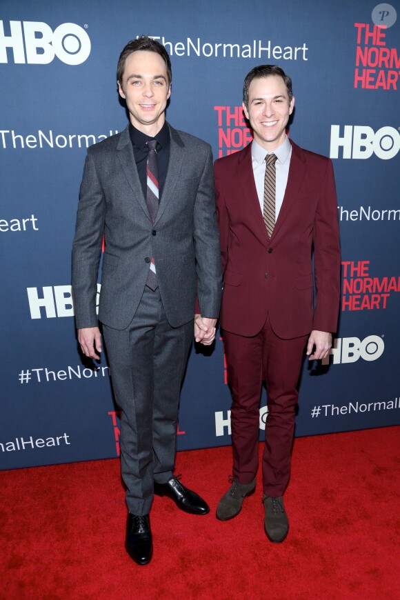Jim Parsons et Todd Spiewak lors de la première du film "The Normal Heart" à New York, le 12 mai 2014.