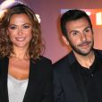Laurent Ournac et Sandrine Quétier (animateurs de l'émission) - Photocall Danse avec les stars 6 devant TF1 à Boulogne-Billancourt, le 7 octobre 2015.