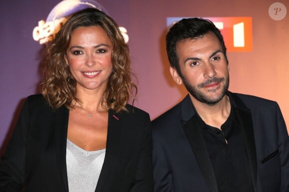 Laurent Ournac et Sandrine Quétier (animateurs de l'émission) - Photocall Danse avec les stars 6 devant TF1 à Boulogne-Billancourt, le 7 octobre 2015.