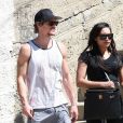 Exclusif - Naya Rivera, enceinte, et son mari Ryan Dorsey à la sortie d'un cours de gym à Los Angeles. Le 27 mars 2015