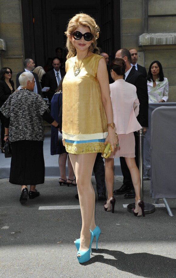 Gulnara Karimova au défilé Dior Haute Couture hiver 2012/2013, à Paris, le 2 juillet 2012