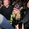 Madonna arrive avec son fils David Banda Mwale Ciccone Ritchie au Washington Square Park pour un concert surprise à New York, le 3 novembre 2016