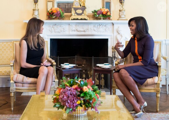 Melania Trump et Michelle Obama à la Maison Blanche. Washington, le 10 novembre 2016.