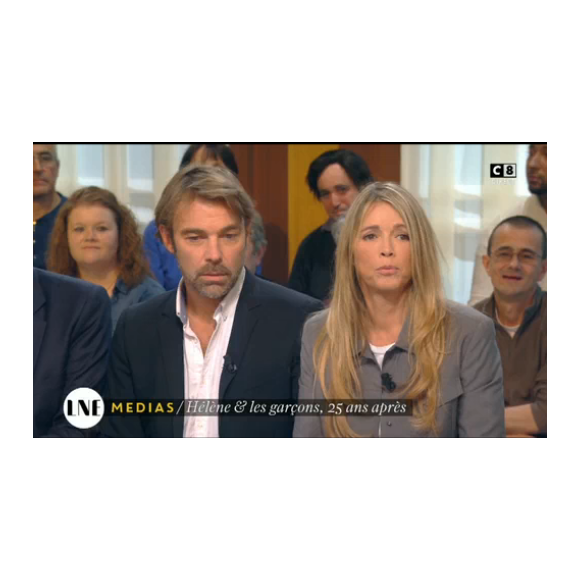 Patrick Puydebat et Hélène Rollès sur le plateau de la "Nouvelle édition" le 30 novembre 2016 sur C8.