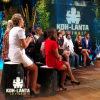 Denis Brogniart et les aventuriers - Finale de "Koh-Lanta, L'île au trésor". Sur TF1, le 9 décembre 2016.