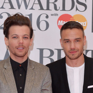 Louis Tomlinson et Liam Payne - Photocall de la soirée des "BRIT Awards" à l'O2 de Londres le 24 février 2016.