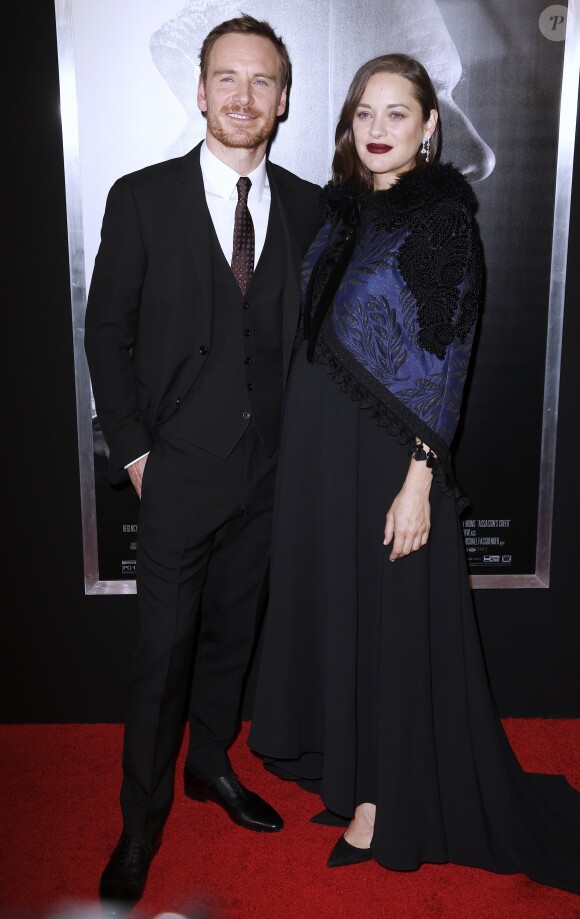 Michael Fassbender et Marion Cotillard enceinte - Avant-première du film Assassin's Creed' à l'AMC Empire à New York, le 13 décembre 2016