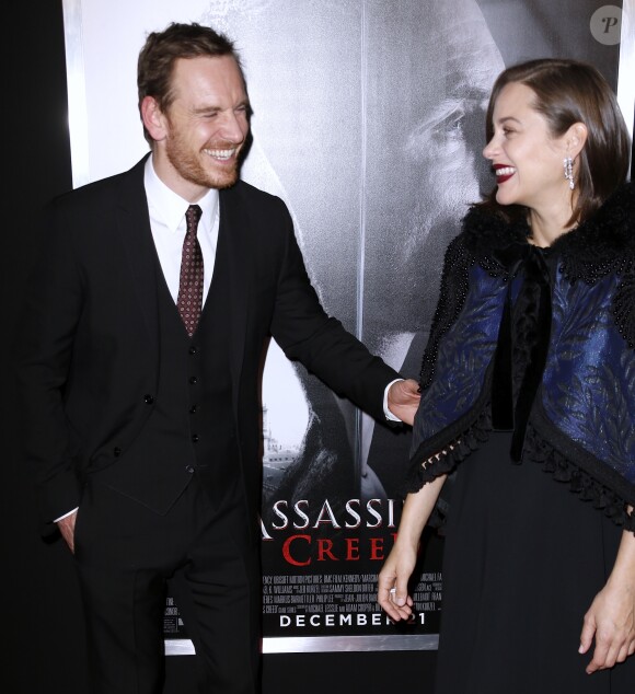 Michael Fassbender et Marion Cotillard enceinte - Avant-première du film Assassin's Creed' à l'AMC Empire à New York, le 13 décembre 2016