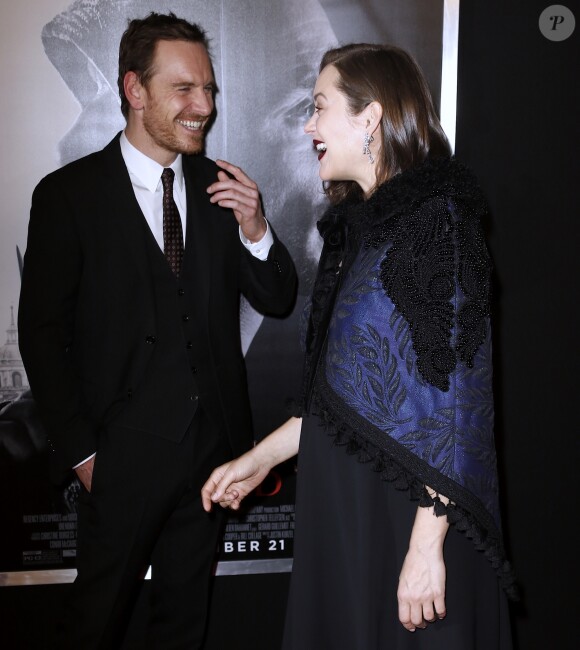 Michael Fassbender et Marion Cotillard enceinte - Avant-première du film Assassin's Creed' à l'AMC Empire à New York, le 13 décembre 2016