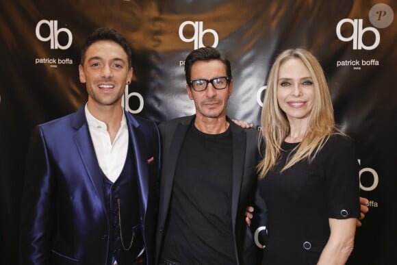 Maxime Dereymez, Patrick Boffa et Tonya Kinzinger lors du défilé du créateur Patrick Boffa au Plaza Athénée à Paris, France, le 8 décembre 2016. © Philippe Doignon/Bestimage