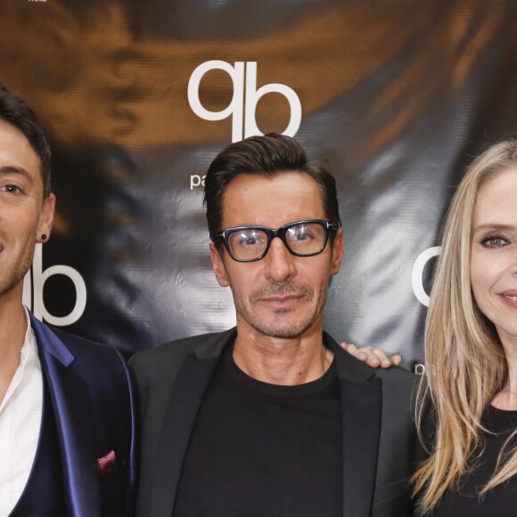 Maxime Dereymez, Patrick Boffa et Tonya Kinzinger lors du défilé du créateur Patrick Boffa au Plaza Athénée à Paris, France, le 8 décembre 2016. © Philippe Doignon/Bestimage