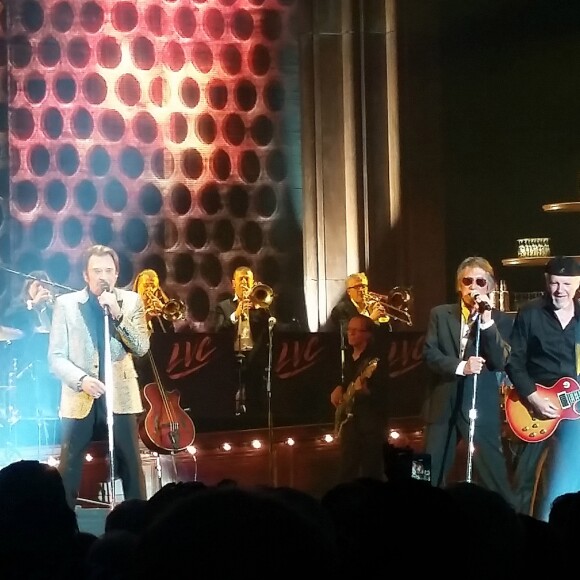 Eddy Mitchell, Johnny Hallyday et Jacques Dutronc - Premier concert "Les Vieilles Canailles" à Paris, du 5 au 10 novembre 2014.