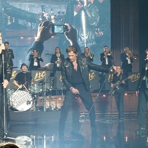 Eddy Mitchell, Johnny Hallyday et Jacques Dutronc - Premier concert "Les Vieilles Canailles" à Paris, du 5 au 10 novembre 2014.