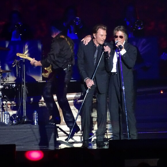 Eddy Mitchell, Johnny Hallyday et Jacques Dutronc - Premier concert "Les Vieilles Canailles" à Paris, du 5 au 10 novembre 2014.