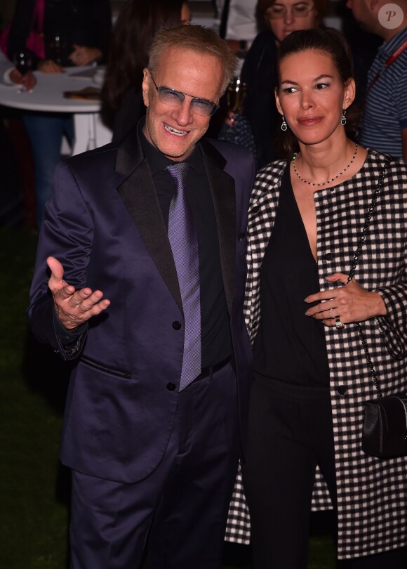 Christophe Lambert et sa nouvelle compagne Karima Raynal Gras à la soirée de lancement de la série "Mata Hari" produite par Star Media en partenariat avec Channel One Russia et Inter Ukraine, au MIPCOM 2016 à Cannes le 16 octobre 2016. © Bruno Bebert/Bestimage