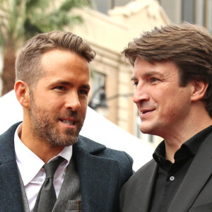 Ryan Reynolds et Nathan Fillion à Hollywood, le 15 décembre 2016